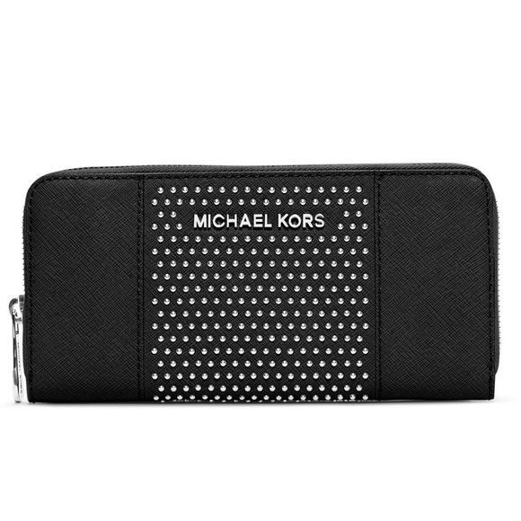 Michael Kors Collection Bags Michael Kors Black Studded Zip Around